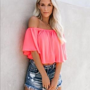 VICI slow kiss off the shoulder top